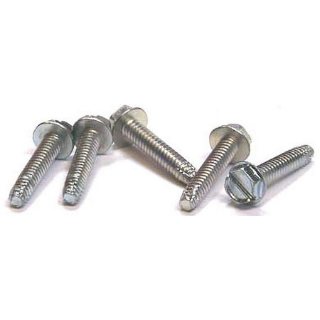 

12-24 x 1/2 Type F Thread Cutting Screws / Slotted / Hex Washer Head / 18-8 Stainless Steel - 2000 Piece Carton