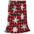 thumbnail image 2 of Bingfone Snowflakes On A Buffalo Plaid Christmas Print Flannel Fleece Blanket Throw Blanket For Bed,Sofa,Couch,Travel,Camping(60"X50"), 2 of 9