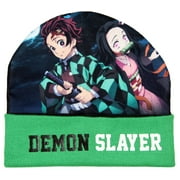 Demon Slayer Tanjiro and Nezuko Japanese Manga Beanie Skull Cap Hat Cuffed