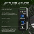 thumbnail image 4 of Grow Tent Fan 6", LCD Display with Sensor, Adjustable Temp & Humidity Control, 4-Speed, 90° Oscillating Fan, Strong Airflow for Indoor Growing, Mushroom Box, Desk Use, 4 of 7