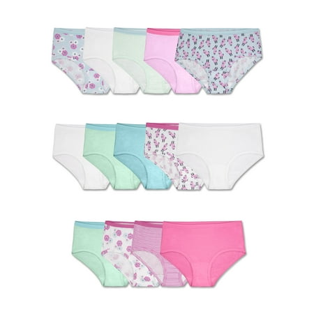 Fruit of the Loom Girls Brief Underwear 14 Pack Panties Sizes 4 - 16