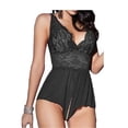 thumbnail image 1 of Pijama sexy de talla grande con tirantes cruzados y entrepierna abierta de encaje de Europa y Estados Unidos, 1 of 5