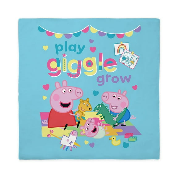 CafePress - Peppa Pig: Play Giggle Grow - Queen Duvet