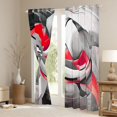 thumbnail image 3 of Homewish 3D Spiral Print Kitchen Curtains,Modern Aesthetic Black Out Curtains Pack of 2 (42x63 Each),Red, 3 of 6