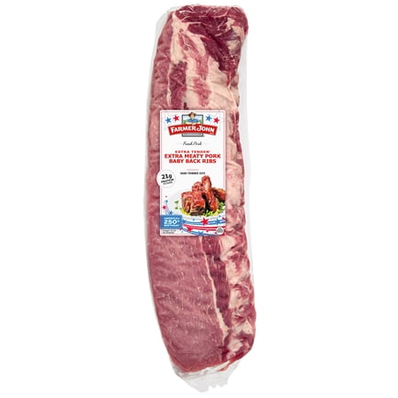 Farmer John Fresh Pork Back Ribs, Random Weight. 21 Grams of Protein Per 4 oz Serving