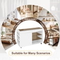 thumbnail image 4 of KEHOMY 43.3" Multi-functional Storage Island Movable Storage Cabinet Island Vanity Dresser with 3 Side Storage Drawer, a Reversible Top Storage Space and Two Glass Display Shelves, White, 4 of 12