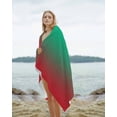 thumbnail image 2 of Green Red Ombre Beach Towels Oversized Super Absorbent, Modern Abstract Art Aesthetics Lightweight Bath Towel Quick Dry Sets For Bathroom/Pool/Rv Camping/Beach Play/Gym Room/Picnic 35"x70", 2 of 8