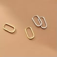 thumbnail image 6 of EOEMY 925 Sterling Silver Plain Oval Shaped Huggie Hoop Hinged Earrings A4074-Gold, 6 of 8