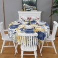 thumbnail image 2 of Pioneer Flower Floral Print Pattern Round Tablecloth 60"x60",Wrinkle Wipeable Table Cloth for Kitchen Dining Room Picnic Patio Party, 2 of 6