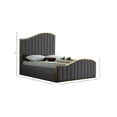 thumbnail image 3 of Meridian Furniture Jolie Solid Wood and Velvet Queen Bed in Gray, 3 of 4