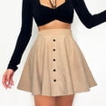 thumbnail image 5 of Falda corta de talle alto con cierre de botones para mujer, 5 of 5