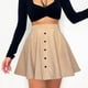 thumbnail image 5 of Falda corta de talle alto con cierre de botones para mujer, 5 of 5