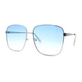 thumbnail image 4 of Womens Luxurious Oversized Rectangle Metal Rim Boyfriend Sunglasses Silver - Blue, 4 of 8
