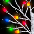 thumbnail image 3 of Artificial Tree, 2 Pack Lighted Birches Tabletop Christmas Tree with 48 Multicolor Lights, Battery Operated, Adjustable Branches, Xmas Decorations for Home Indoor, 18 inch, 3 of 8