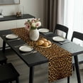 thumbnail image 2 of Brown Leopard Print Table Runner 70 Inches Long, Classic Abstract Animal Patterned Kitchen Coffee Dining Table Decoration for Home Party Birthday Wedding Home Decor 13x70 Inches, 2 of 8