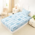 thumbnail image 4 of Erosebridal Girls Blue Ribbon Bow Twin Sheet Sets 3pcs,Ocean Seashell Starfish Bedding for Teens Women,Ultra Soft Home Decor, 4 of 5