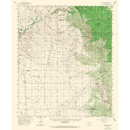 Topographical Map - Redrock New Mexico Quad - USGS 1959 - Vintage Wall Art