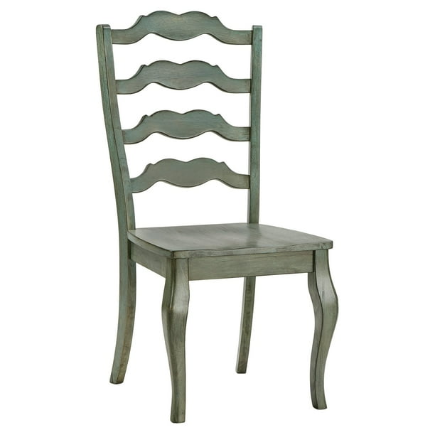 Weston Home Farmhouse Wood French Ladder Back Dining Chair, Set of 2