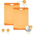 thumbnail image 5 of Raj Plastic Cutting Board Reversible Cutting board, Dishwasher Safe, Chopping Boards, Juice Groove, Large Handle, Non-Slip, BPA Free (17.4" x 11.81") - Red and Orange, 5 of 6