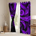 thumbnail image 3 of Manfei Abstract Swirl Stripes Black Out Curtains for Teens,Geometric Lines Curtains Pack of 2 (42x63 Each),Black Purple Bedroom Curtains,Lightweight Room Decor, 3 of 6