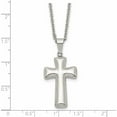 thumbnail image 5 of Stainless Steel Polished Medium Pillow Cross 18In Necklace Made In China -Jewelry By Sweet Pea, 5 of 8