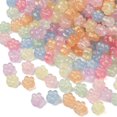 thumbnail image 2 of 500gs Luminous Transparent Acrylic Beads Plum Blossom with Glitter Powder Mixed Color 12.5x13x8mm Hole: 2mm 590pcs/500g, 2 of 5