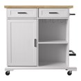 thumbnail image 2 of SEI Furniture Warkin Engineered Wood Rolling Kitchen Island in White/Natural, 2 of 3