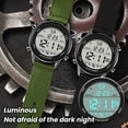 thumbnail image 4 of Men Digital Sports Watch Waterproof Alarm Countdown Dual Time Zone Nylon Strap Digital Watch, Dual Location Time, EL Backlight, 50M Waterproof, 4 of 7