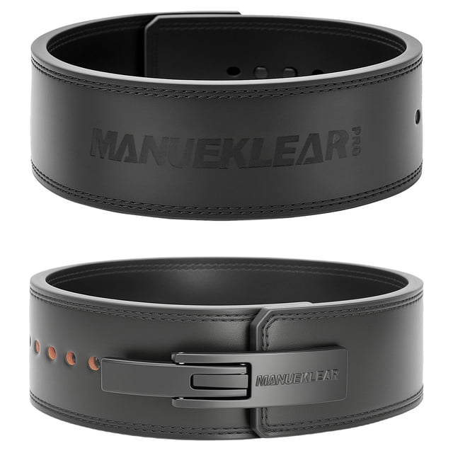 Cinturón para Levantamiento de Pesas MANUEKLEAR 10 mm de Grosor, 10 cm de Ancho con Hebilla de Palanca