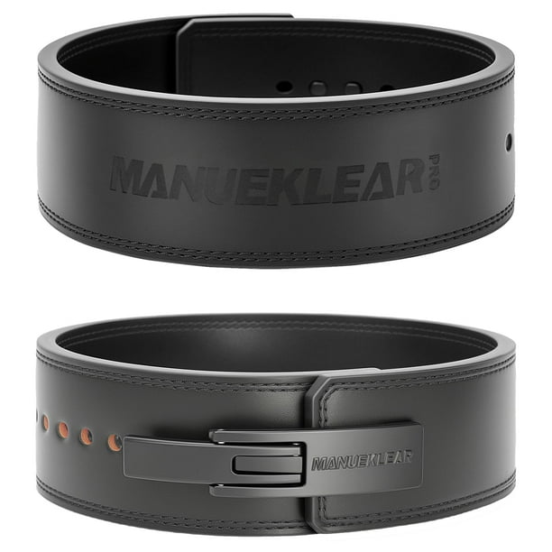 Cinturón para Levantamiento de Pesas MANUEKLEAR 10 mm de Grosor, 10 cm de Ancho con Hebilla de Palanca