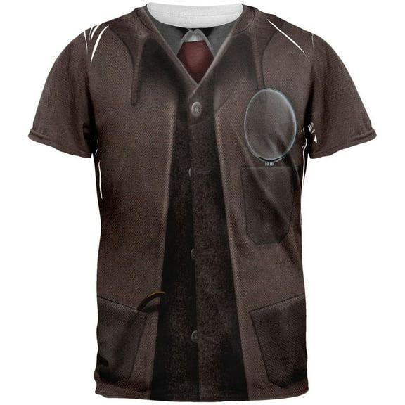 Halloween Sherlock Holmes Costume All Over Adult T-Shirt - Large