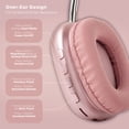 thumbnail image 4 of PWRD Pink Liquid Glitter Wireless Bluetooth Headphones, Over Ear with Microphone, 4 of 11
