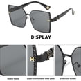 thumbnail image 3 of Patillas en forma de H con montura grande, gafas de sol de moda personalizadas, fabricadas en PC y metal, 3 of 5
