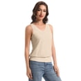thumbnail image 3 of Women Banded Bottom Tank Tops Ribbed V Neck Sleeveless Casual Tops Summer Loose Fit Shirts, 3 of 6