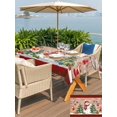 thumbnail image 4 of Outdoor Tablecloth with Umbrella Hole and Zipper, Christmas Rectangle Table Cloth 52x70 Inch Waterproof Tablecloth, Xmas Tree Snowman Birch Snowflakes Balls Plaid Picnic Table Cover for Patio Camping, 4 of 7