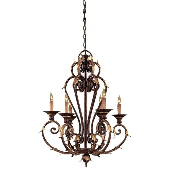 Minka Metropolitan - Zaragoza - Six Light Chandelier     -Traditional