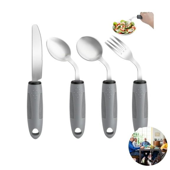 Special Supplies Adaptive Utensils,QZS Parkinsons Utensils for Tremors and Parkinsons Patients,Easy Grip Weighted Silverware for Hand Tremors