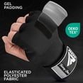 thumbnail image 2 of Guantes interiores de boxeo para entrenamiento, envolturas para manos, RDX, negros (L), 2 of 8
