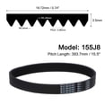 thumbnail image 2 of Unique Bargains 155J8 PJ V-Ribbed Belt 8 Ribs 15.5' Length x 0.74' Width, EPDM Industrial Transmission Serpentine Belt 2 Pack, 2 of 5