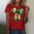 thumbnail image 2 of Otvok Women'S T Shirts Summer Tops Four-Leaf Clover Graphic Tee Short Sleeve Vacation Casual Patricks Blouses, 2 of 6