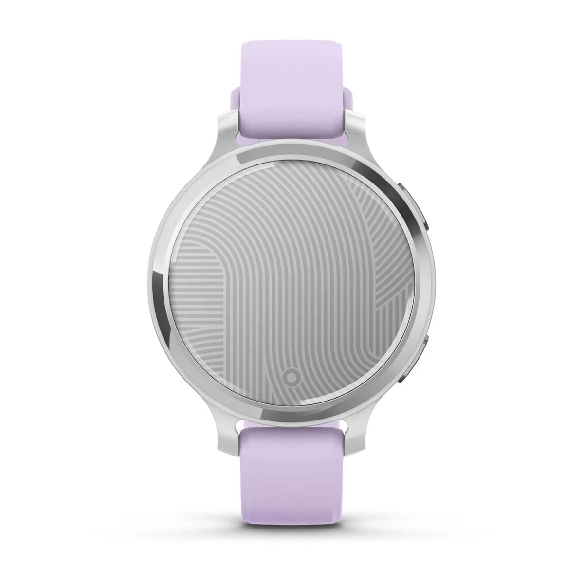 Garmin Lily 2 Active Smartwatch and Fitness Tracker - Silver with Purple Jasmine Silicone Band