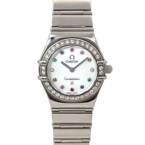 Pre-Owned OMEGA Constellation Mini Iris 1460 79 Diamond Bezel Women's Watch White... (Good)