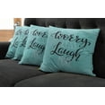 thumbnail image 5 of Ambesonne Saying Throw Pillow Cover 4 Pack, Laugh More Worry Less Text, 18", Pale Blue Charcoal Grey, 5 of 5