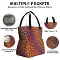thumbnail image 3 of Orange and Purple Of Leopard Print Drawstring Lunch Bag Women - Drawstring Lunch Bag Insulated for Work Office - Stain-Resistant Large Lunchbags for Women with Multi-Pockets, 3 of 6