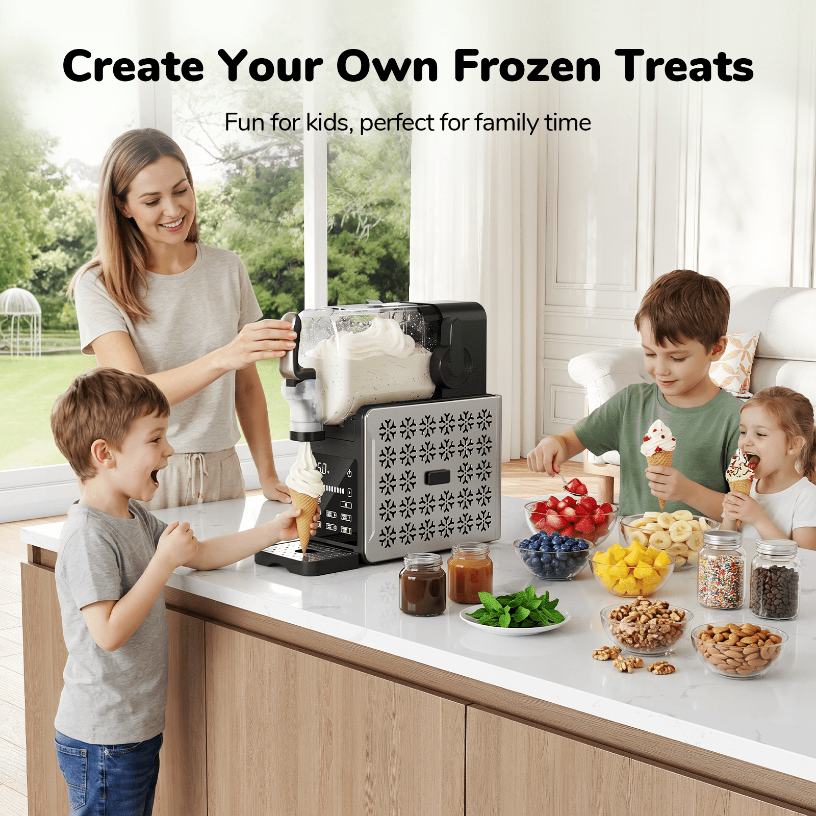 1.9L Slushie Machine & Soft Serve Ice Cream Maker with Rapid Freezing,8-in-1 85Oz Frozen Drink Machine, Slushie Maker, Margarita Machine for Home
