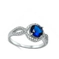 thumbnail image 4 of Women's Infinity Blue Simulated Sapphire Wholesale Ring .925 Sterling Silver CZ Female Size 8, 4 of 4