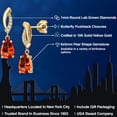 thumbnail image 2 of Gem Stone King 10K Yellow Gold Poppy Topaz and Lab Grown Diamond Stud Dangle Earrings for Women | 2.05 Cttw | Gemstone November Birthstone | Pear Shape 8X5MM, 2 of 6
