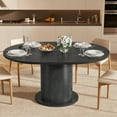 thumbnail image 2 of Fsbecl Extendable Wooden Round Dining Table, Modern Farmhouse Kitchen Table for 4-6, Black, 2 of 7