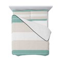 thumbnail image 7 of Turquoise Beige Stripe King Size Down Alternative Comforter, Lightweight Comforter Quilt Bedding Set with Pillow Shams Modern Art Horizontal Striped All Seasons Bed Comforter Duvet Insert 96"x106", 7 of 7