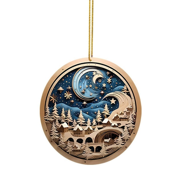 HBFAGFB Christmas Decorations Craft Pendant Fashion Pattern Car Home Decor Hanging Ornament D One Size